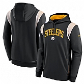 Mens Pittsburgh Steelers Black Sideline Stack Performance Pullover Hoodie,baseball caps,new era cap wholesale,wholesale hats